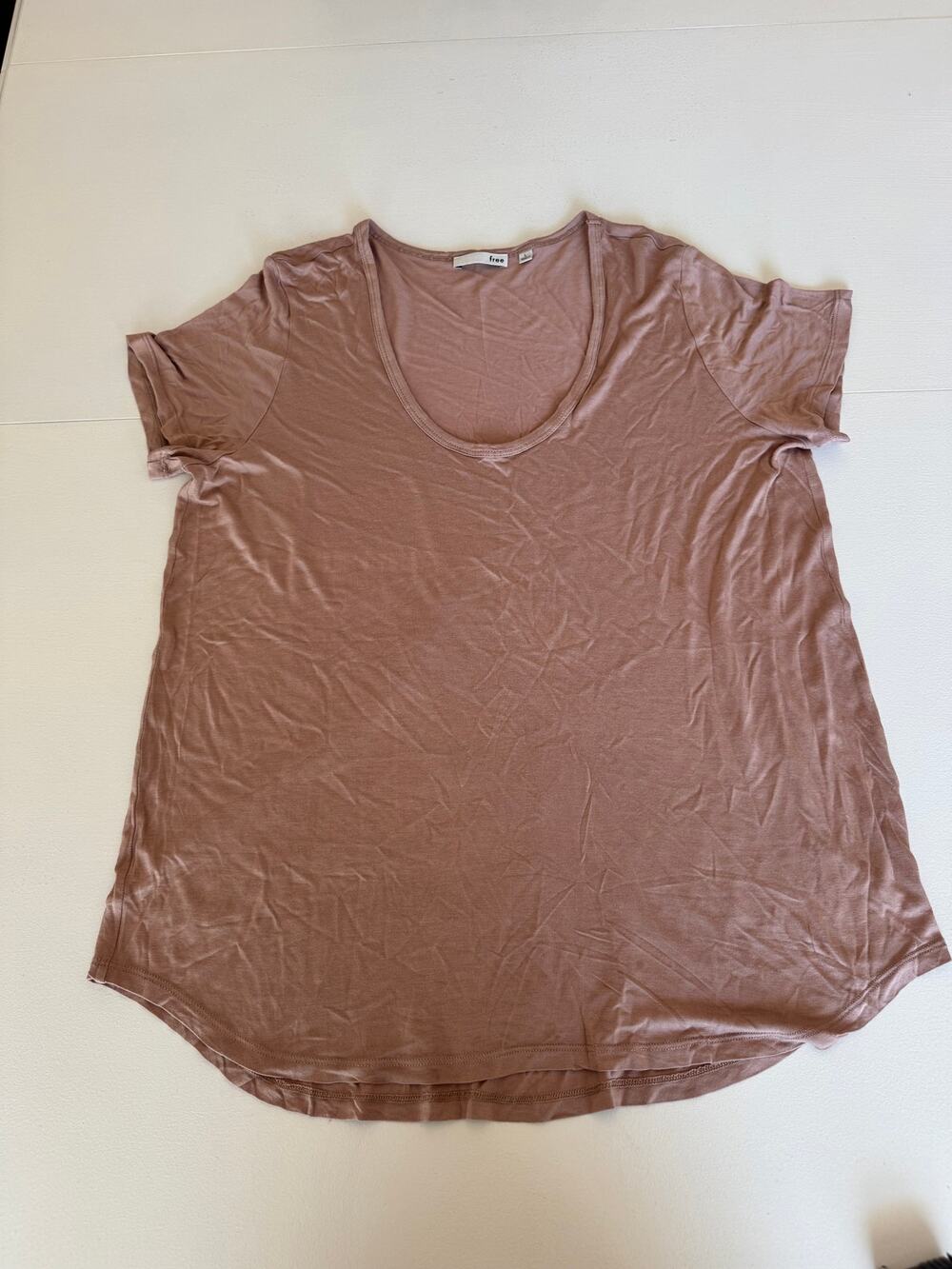 Aritzia Wilfred Free Dusty Pink Scoop Neck Breezy Short Sleeve Tee Shirt Large